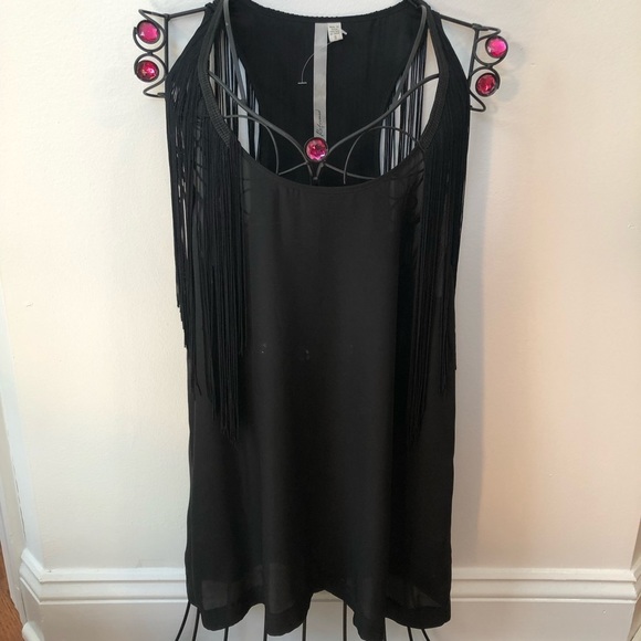 Reformed black sleeveless tassel Top size Small - Picture 2 of 7